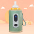 Baby Milk Bottle Warmer USB Digital Display 5 Speeds Portable Baby Milk Heat Keeper for Milk Breastmilk Water Green