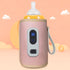 Baby Milk Bottle Warmer USB Digital Display 5 Speeds Portable Baby Milk Heat Keeper for Milk Breastmilk Water Pink