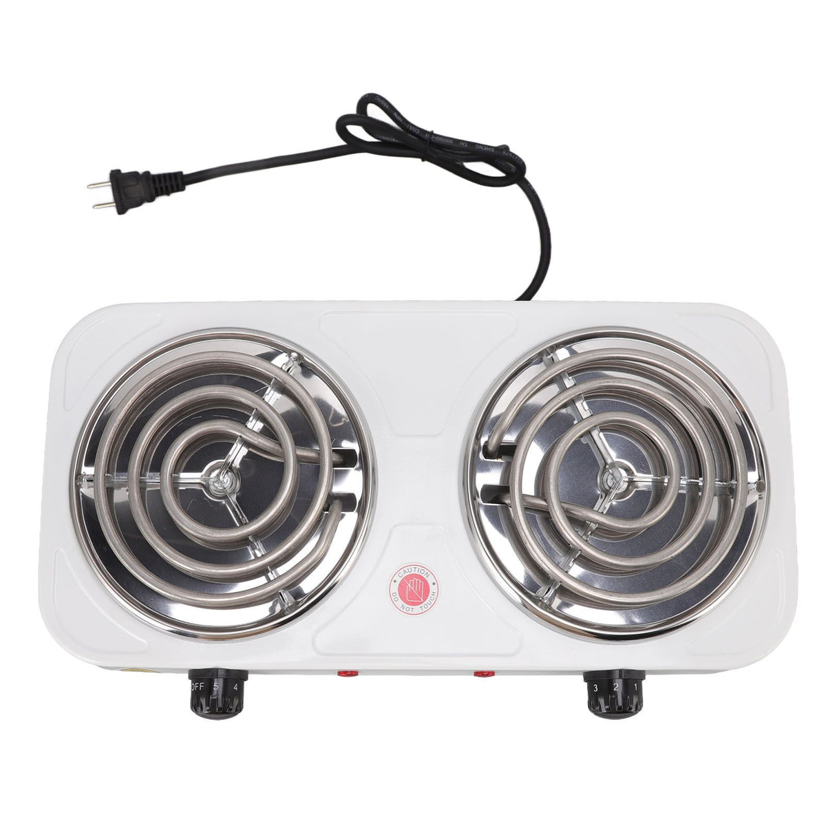 Electric Countertop Stove 2000W 2 Burner Easy Operation Overheat Protection Portable Cooking Stove for Home RV