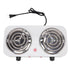 Electric Countertop Stove 2000W 2 Burner Easy Operation Overheat Protection Portable Cooking Stove for Home RV