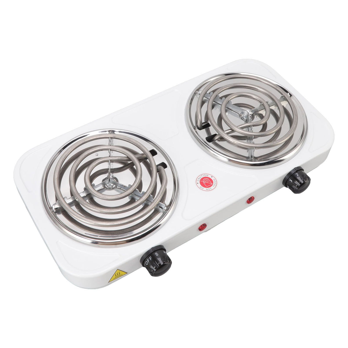 Electric Countertop Stove 2000W 2 Burner Easy Operation Overheat Protection Portable Cooking Stove for Home RV