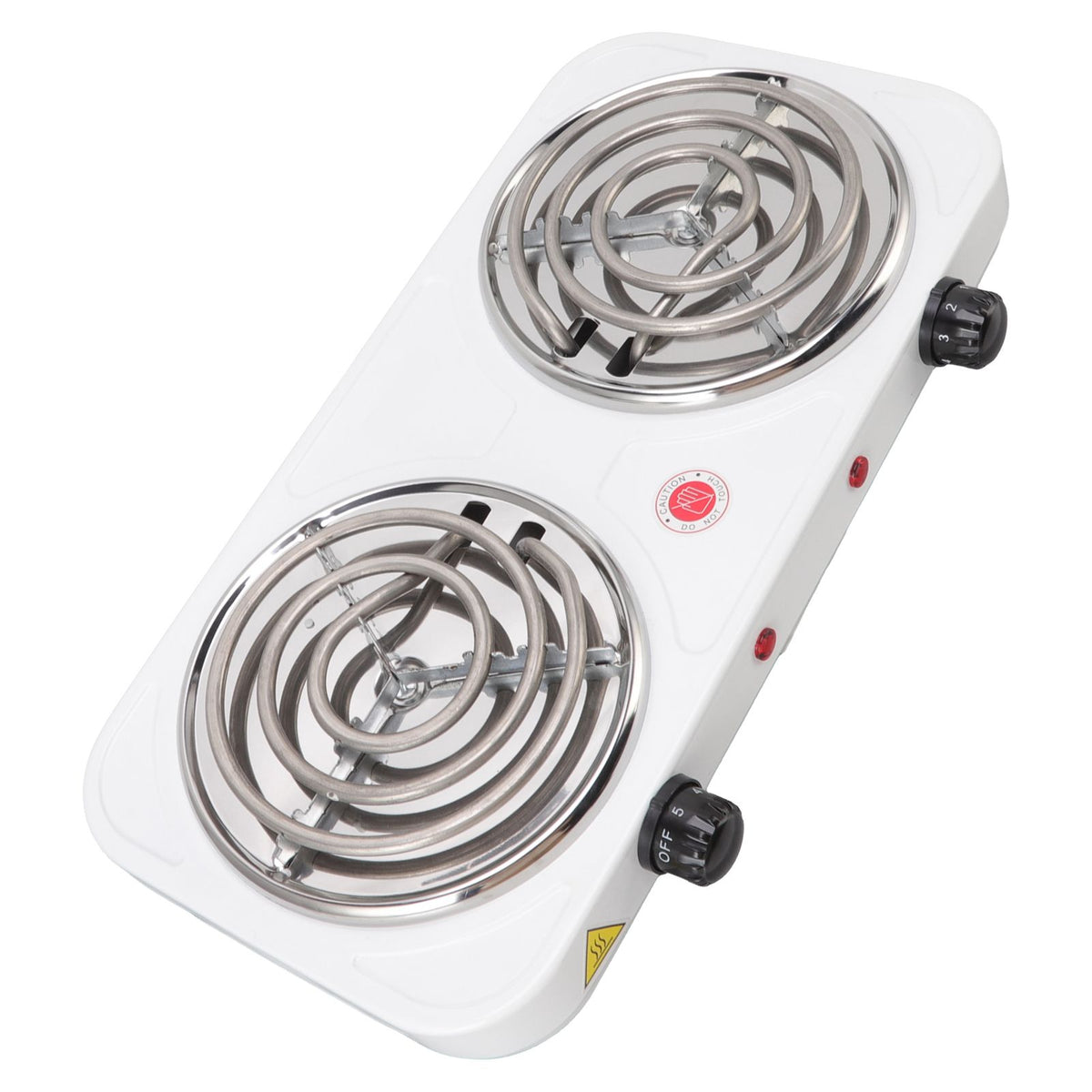 Electric Countertop Stove 2000W 2 Burner Easy Operation Overheat Protection Portable Cooking Stove for Home RV