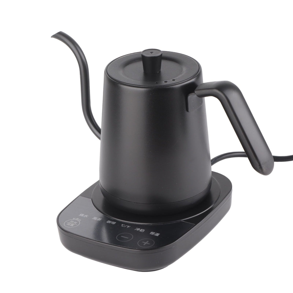 Gooseneck Electric Kettle Stainless Steel Pour Over Tea Coffee Kettle Automatic Temperature Control Insulation Tea Pot for Office Home Black CN 220V