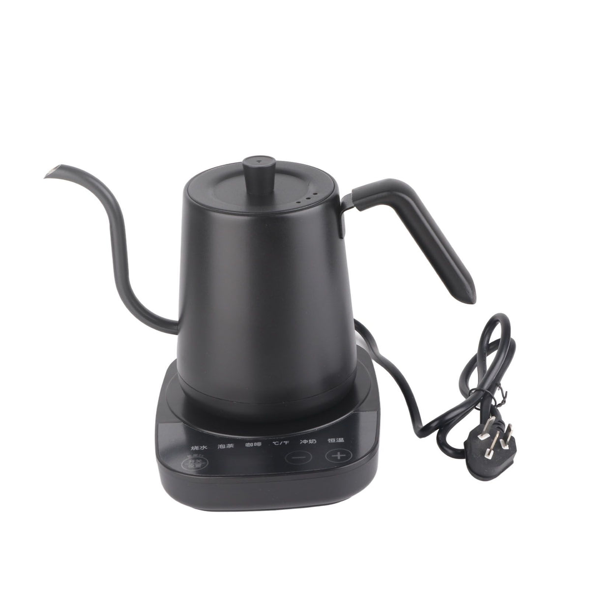 Gooseneck Electric Kettle Stainless Steel Pour Over Tea Coffee Kettle Automatic Temperature Control Insulation Tea Pot for Office Home Black CN 220V