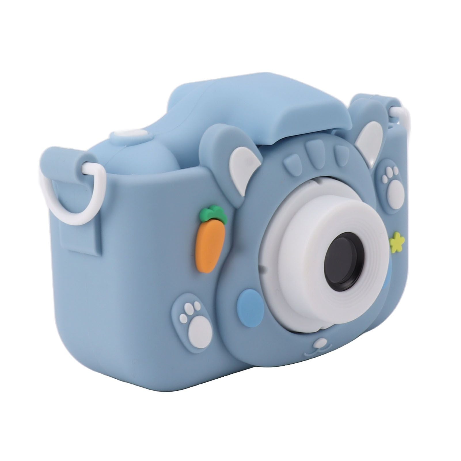 Children Camera 2in Screen AI Face Recognition Multifunctional USB Charging Automatic Kids Game Camera Blue