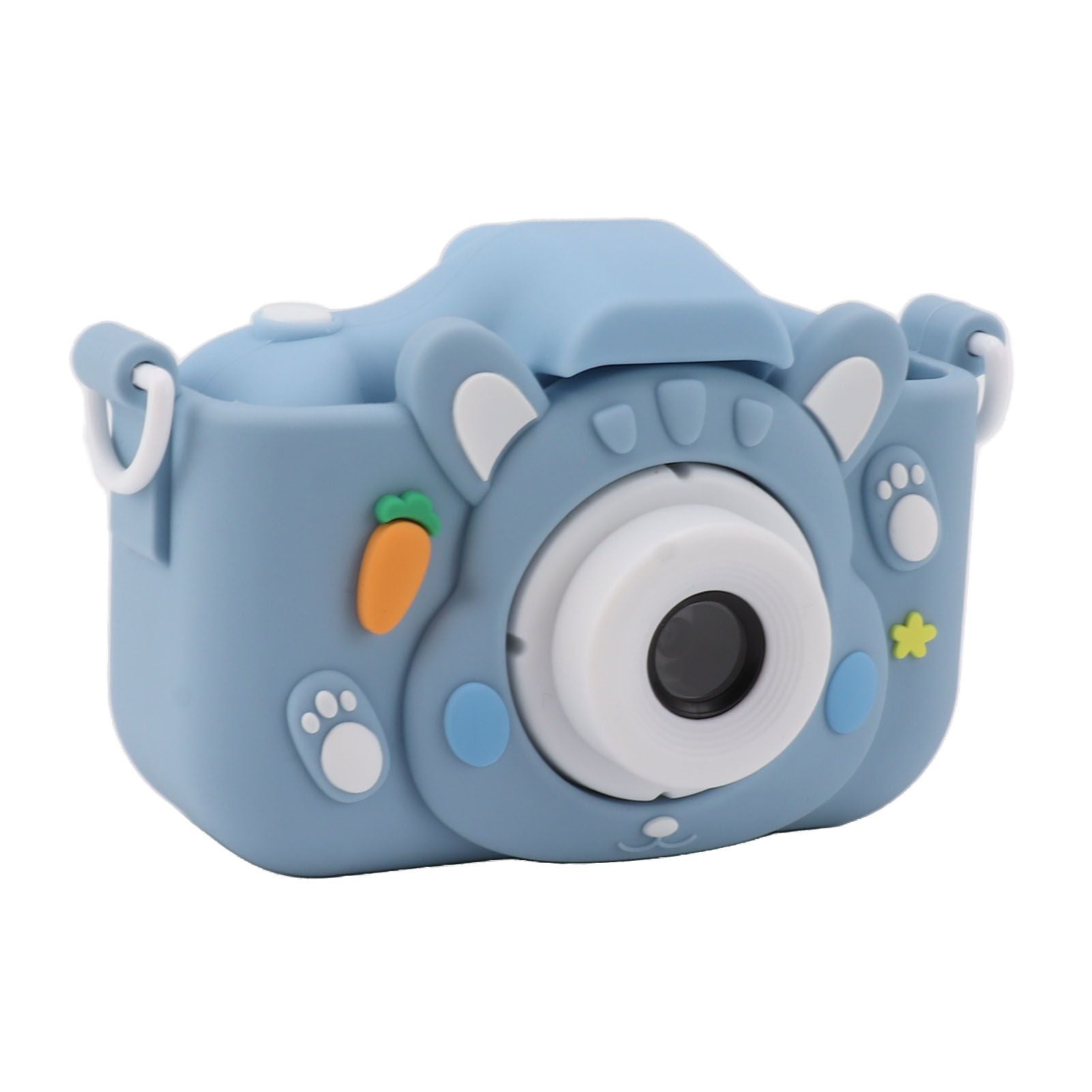 Children Camera 2in Screen AI Face Recognition Multifunctional USB Charging Automatic Kids Game Camera Blue