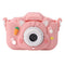 Children Camera 2in Screen AI Face Recognition Multifunctional USB Charging Automatic Kids Game Camera Pink