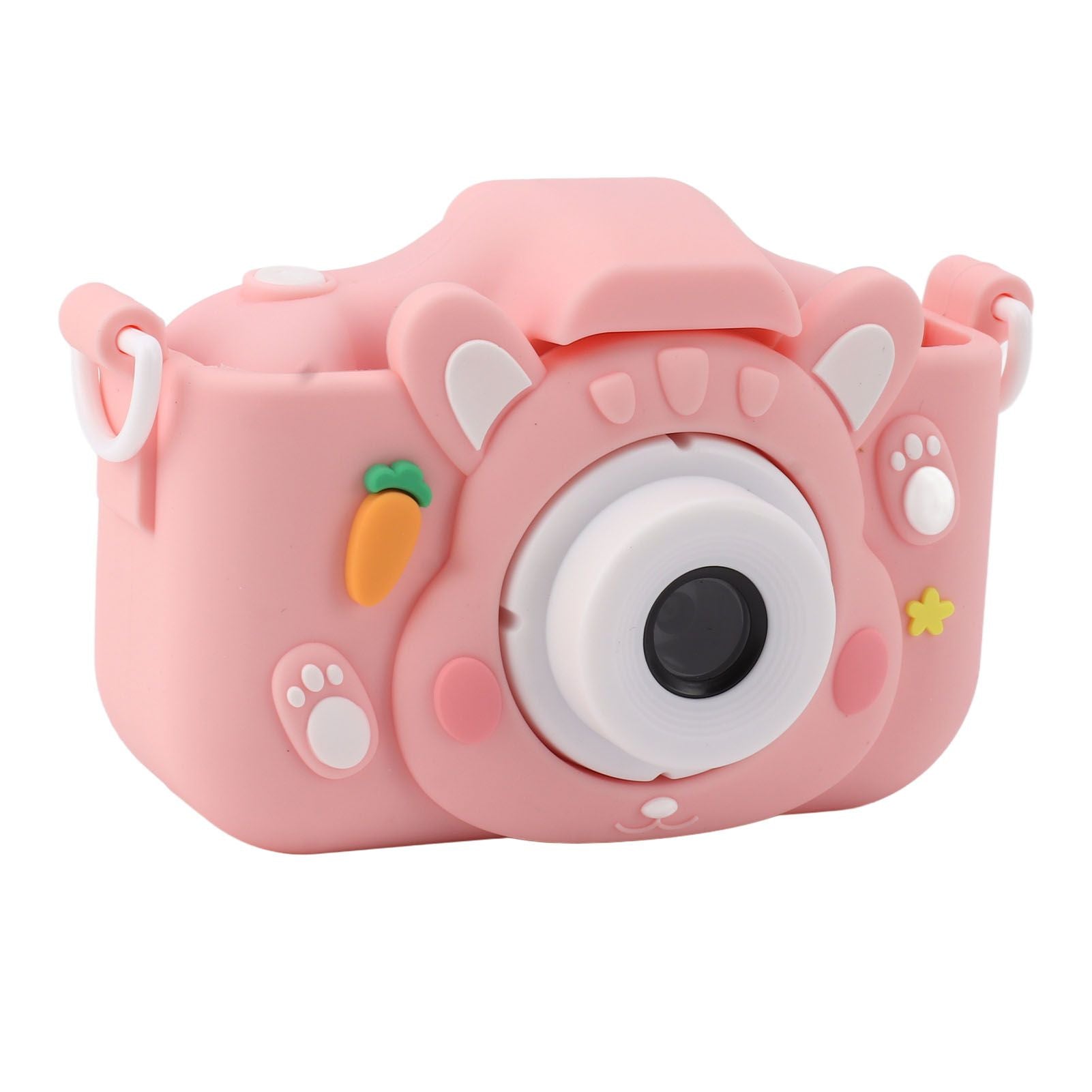 Children Camera 2in Screen AI Face Recognition Multifunctional USB Charging Automatic Kids Game Camera Pink