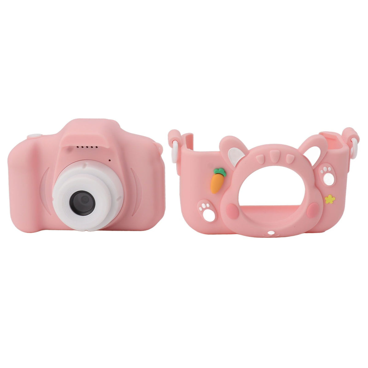 Children Camera 2in Screen AI Face Recognition Multifunctional USB Charging Automatic Kids Game Camera Pink