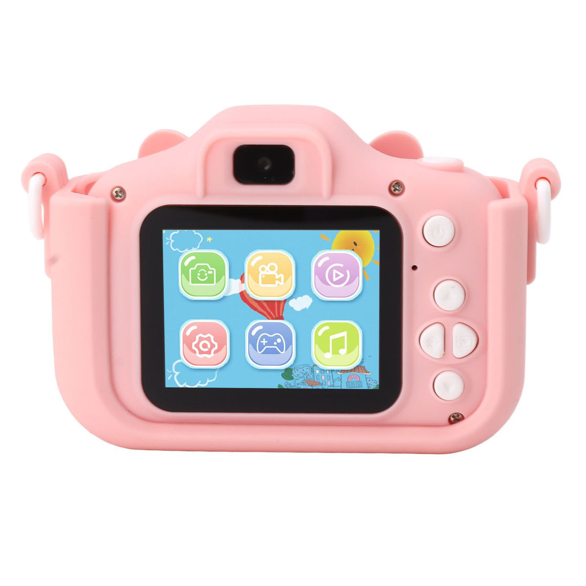 Children Camera 2in Screen AI Face Recognition Multifunctional USB Charging Automatic Kids Game Camera Pink