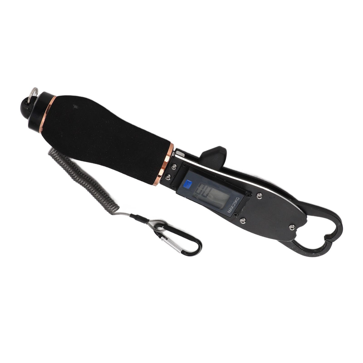 Portable Fish Lip Gripper 25kg 5g Stainless Steel Fish Scale with Non Slip Foam Handle for Outdoor Fishing