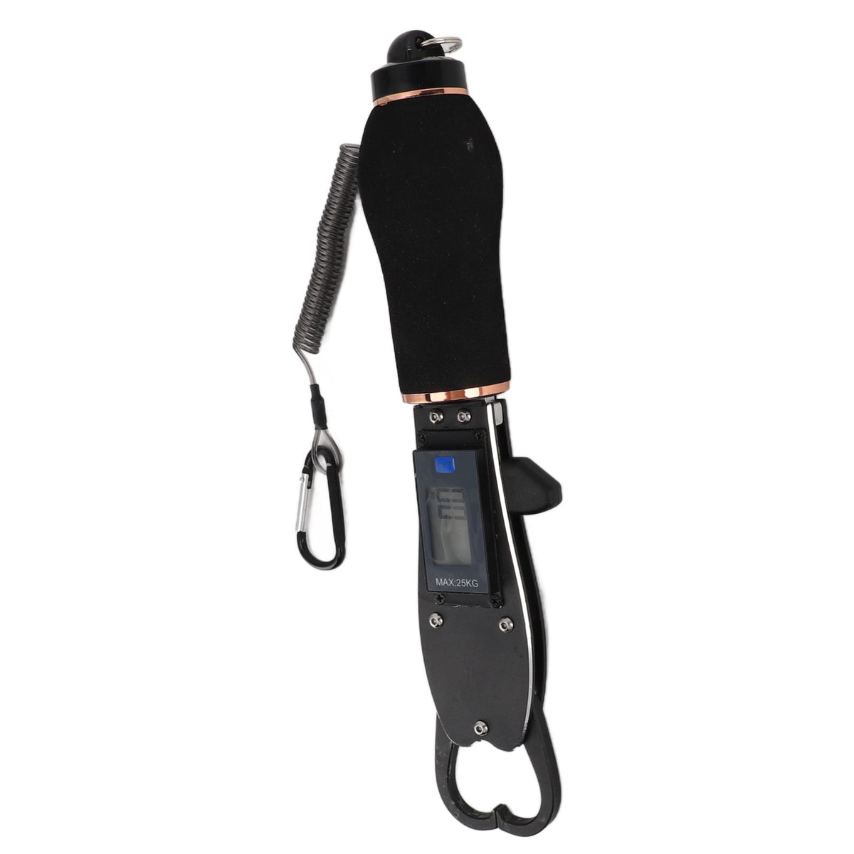 Portable Fish Lip Gripper 25kg 5g Stainless Steel Fish Scale with Non Slip Foam Handle for Outdoor Fishing