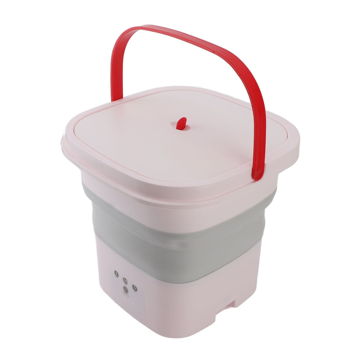 10.5L Small Washing Machine Fully Automatic Blue Lighting Deep Cleaning Foldable Washer for Apartment Dormitory Hotel 100‑240V Pink EU Plug