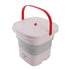 10.5L Small Washing Machine Fully Automatic Blue Lighting Deep Cleaning Foldable Washer for Apartment Dormitory Hotel 100‑240V Pink EU Plug