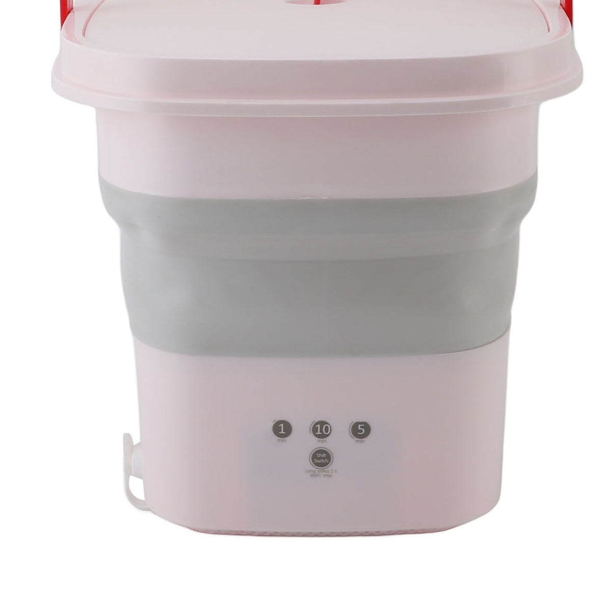 10.5L Small Washing Machine Fully Automatic Blue Lighting Deep Cleaning Foldable Washer for Apartment Dormitory Hotel 100‑240V Pink EU Plug