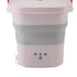 10.5L Small Washing Machine Fully Automatic Blue Lighting Deep Cleaning Foldable Washer for Apartment Dormitory Hotel 100‑240V Pink EU Plug