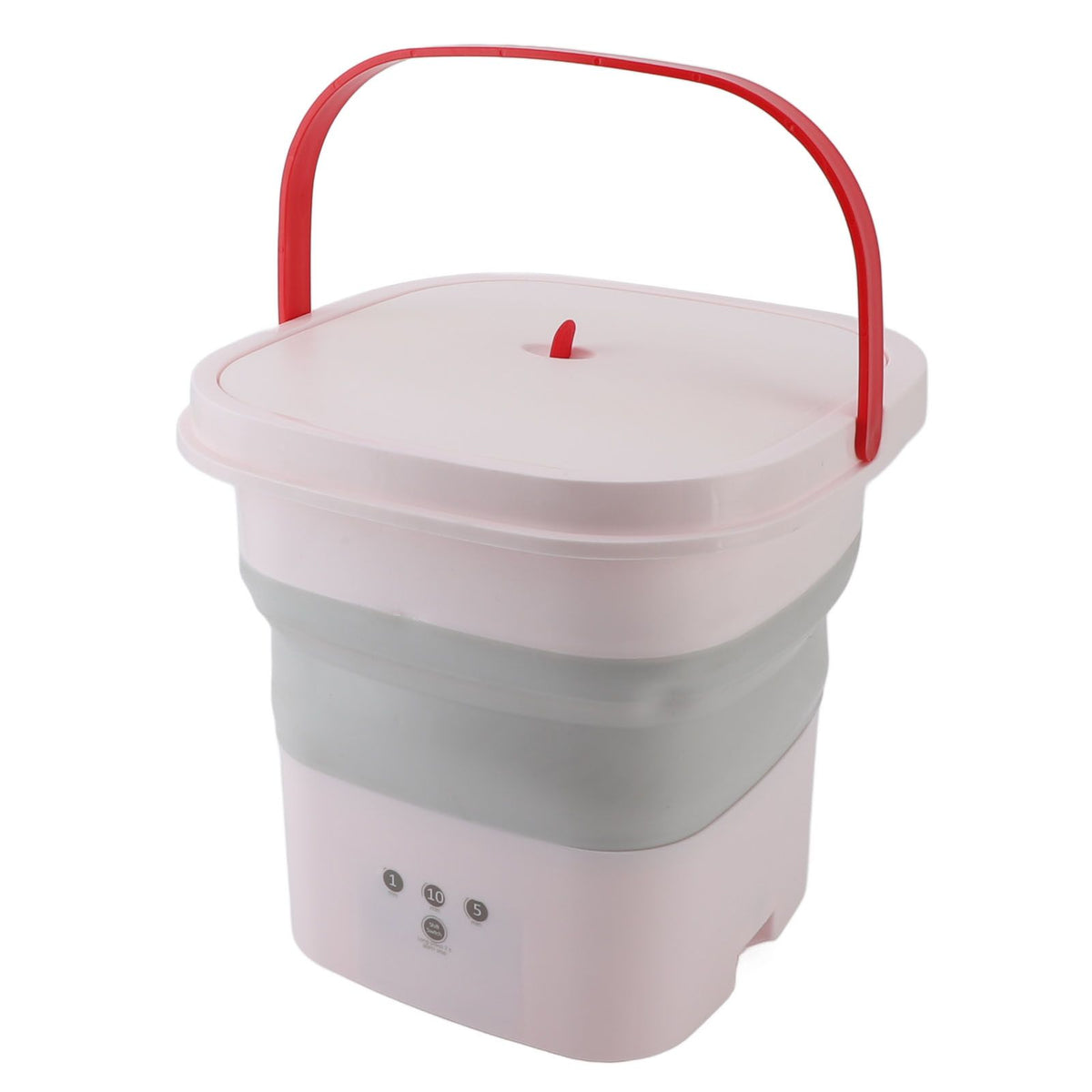 10.5L Small Washing Machine Fully Automatic Blue Lighting Deep Cleaning Foldable Washer for Apartment Dormitory Hotel 100‑240V Pink EU Plug