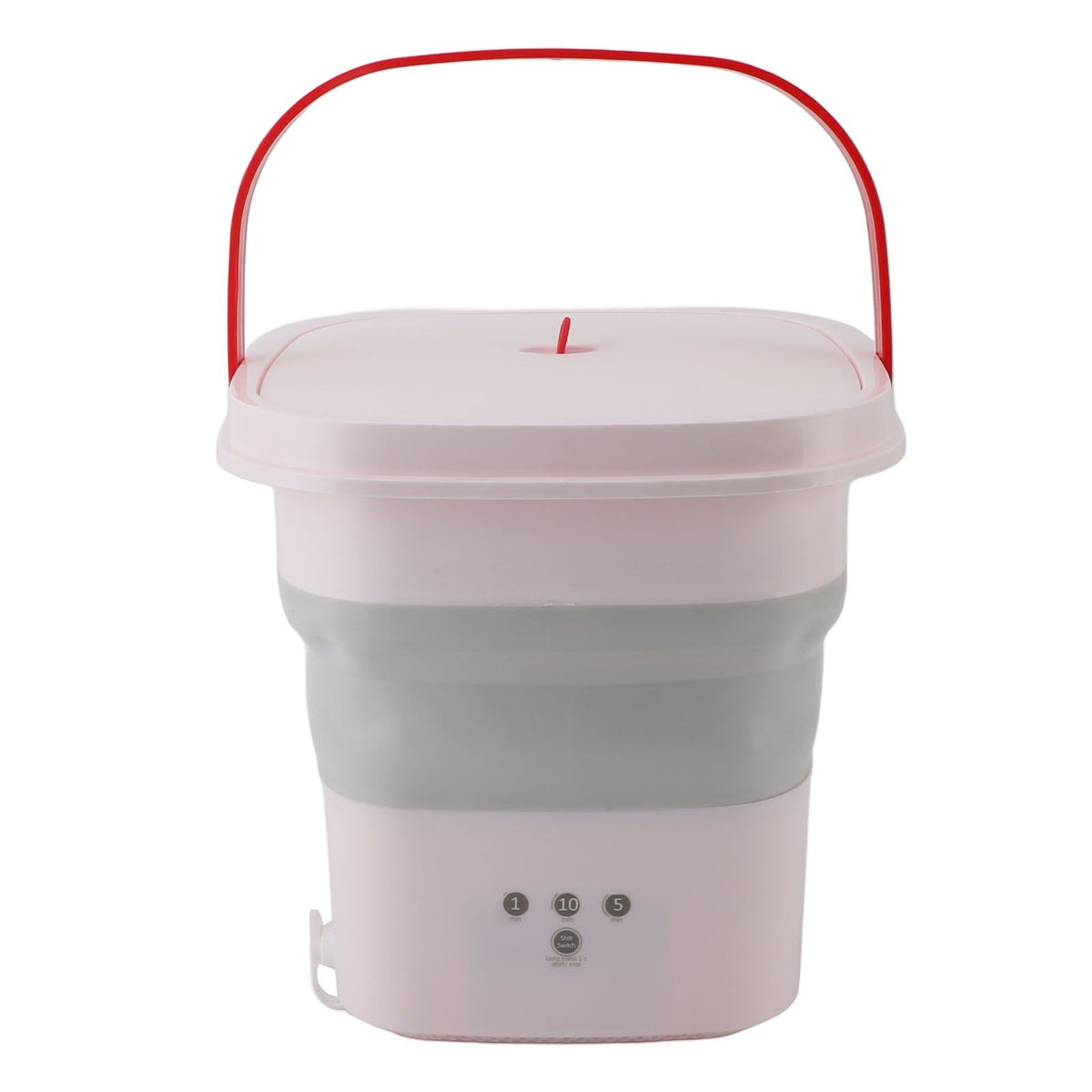 10.5L Small Washing Machine Fully Automatic Blue Lighting Deep Cleaning Foldable Washer for Apartment Dormitory Hotel 100‑240V Pink EU Plug