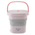 10.5L Small Washing Machine Fully Automatic Blue Lighting Deep Cleaning Foldable Washer for Apartment Dormitory Hotel 100‑240V Pink EU Plug
