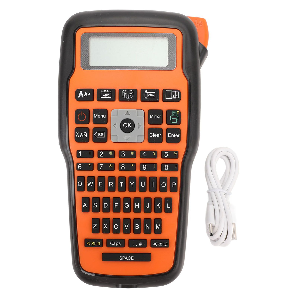 Handheld Label Printer with Keyboard Thermal Transfer Portable Mini Label Maker for Cable Can Toy and Commercial Labels