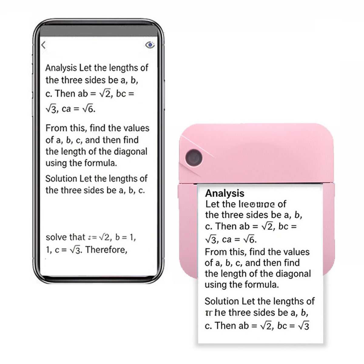 Mini Thermal Printer Bluetooth Inkless Portable Printer Pocket Label Maker with APP for DIY Photos Study Notes Pink