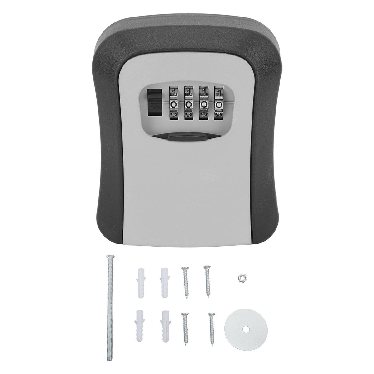 Key Lock Box Wall Mounted Combination Lockbox for Outside House Keys 5 Keys Capacity Key Safe Security Storage Lock Box Gray (with Dust Cover)