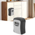 Key Lock Box Wall Mounted Combination Lockbox for Outside House Keys 5 Keys Capacity Key Safe Security Storage Lock Box Gray (with Dust Cover)