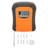 Key Lock Box Wall Mounted Combination Lockbox for Outside House Keys 5 Keys Capacity Key Safe Security Storage Lock Box Orange (with Dust Cover)