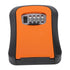 Key Lock Box Wall Mounted Combination Lockbox for Outside House Keys 5 Keys Capacity Key Safe Security Storage Lock Box Orange (with Dust Cover)