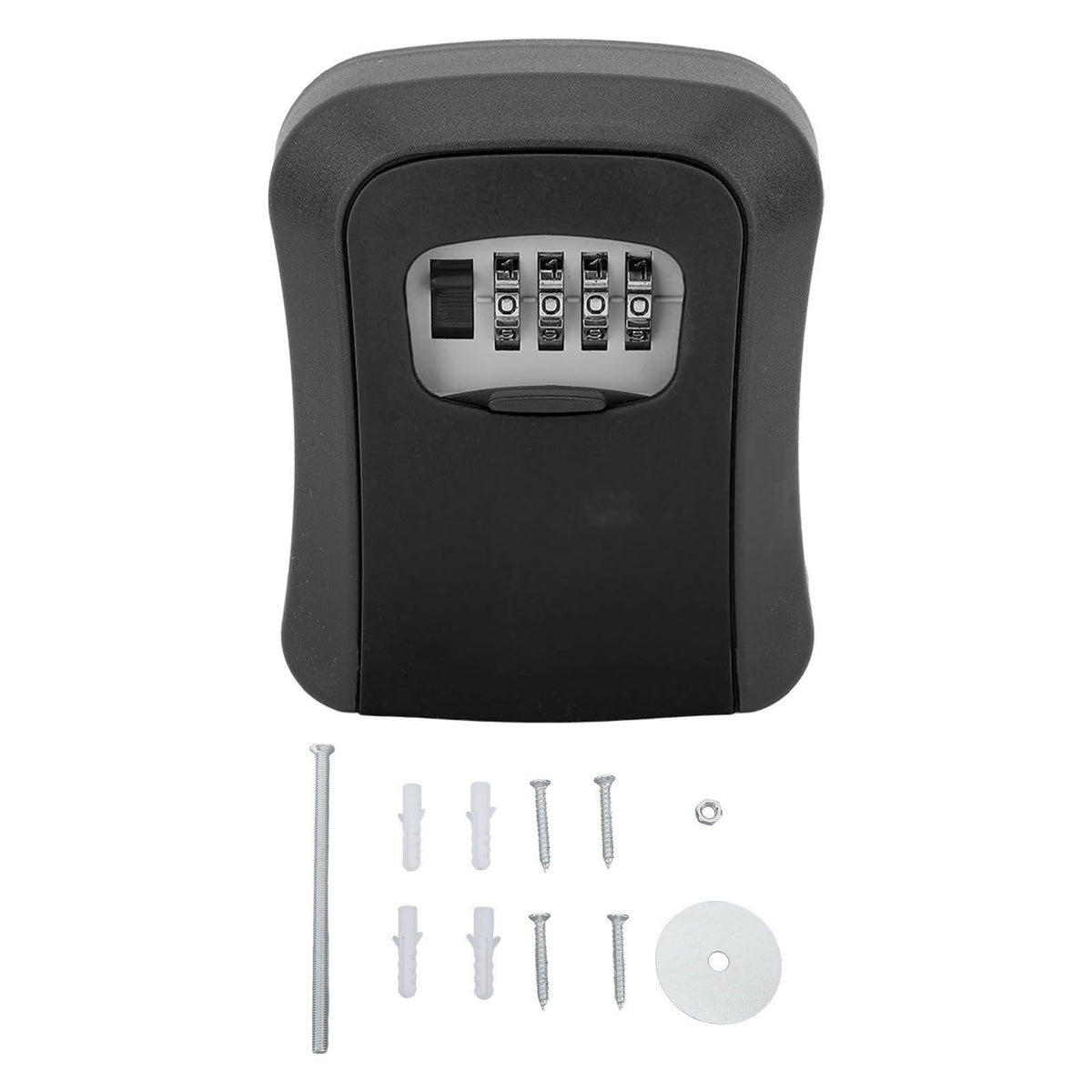 Key Lock Box Wall Mounted Combination Lockbox for Outside House Keys 5 Keys Capacity Key Safe Security Storage Lock Box Black (with Dust Cover)