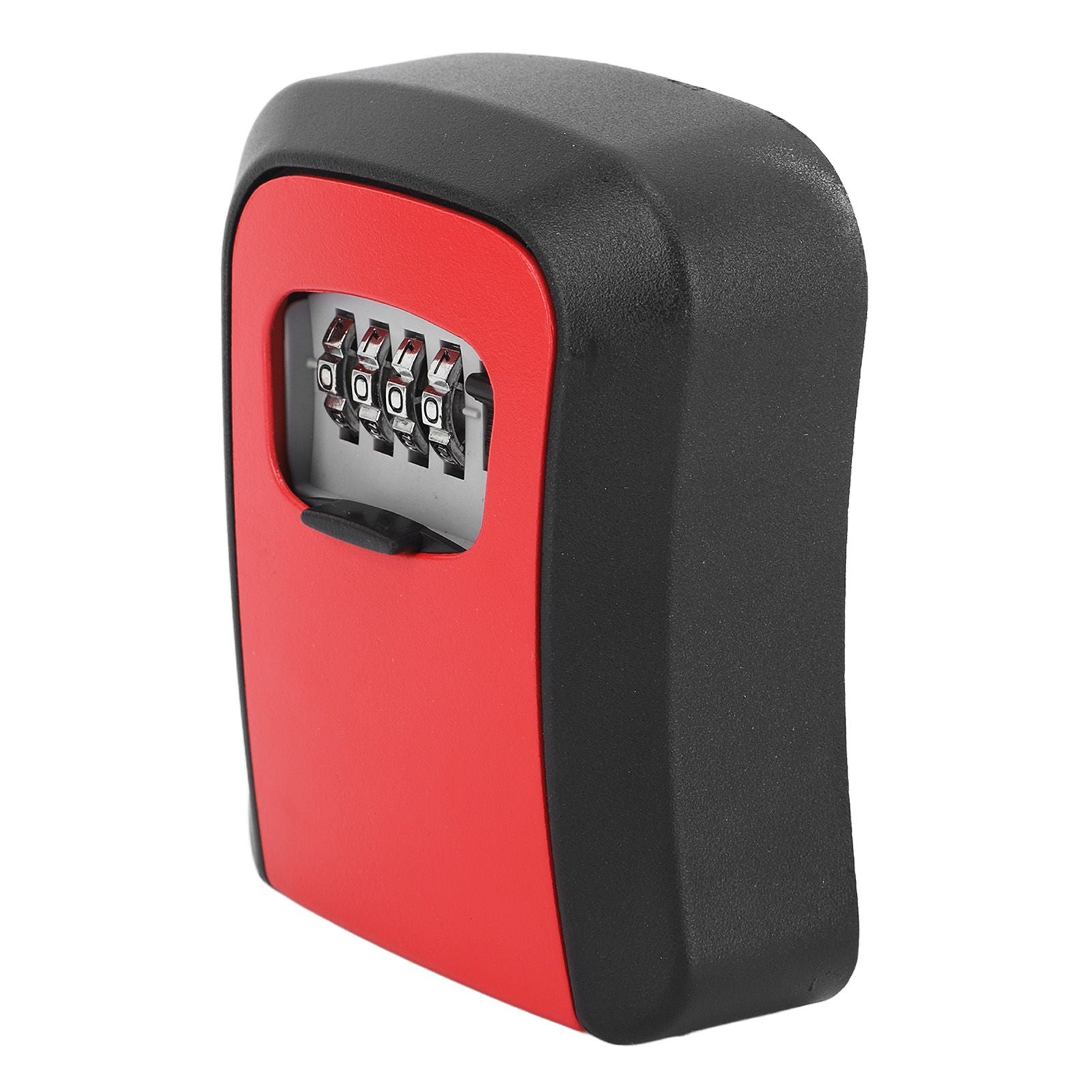 Key Lock Box Alloy Portable Wall Mounted 4 Digit Combination Key Safe Storage Lock Box for Outside Home Garage Red