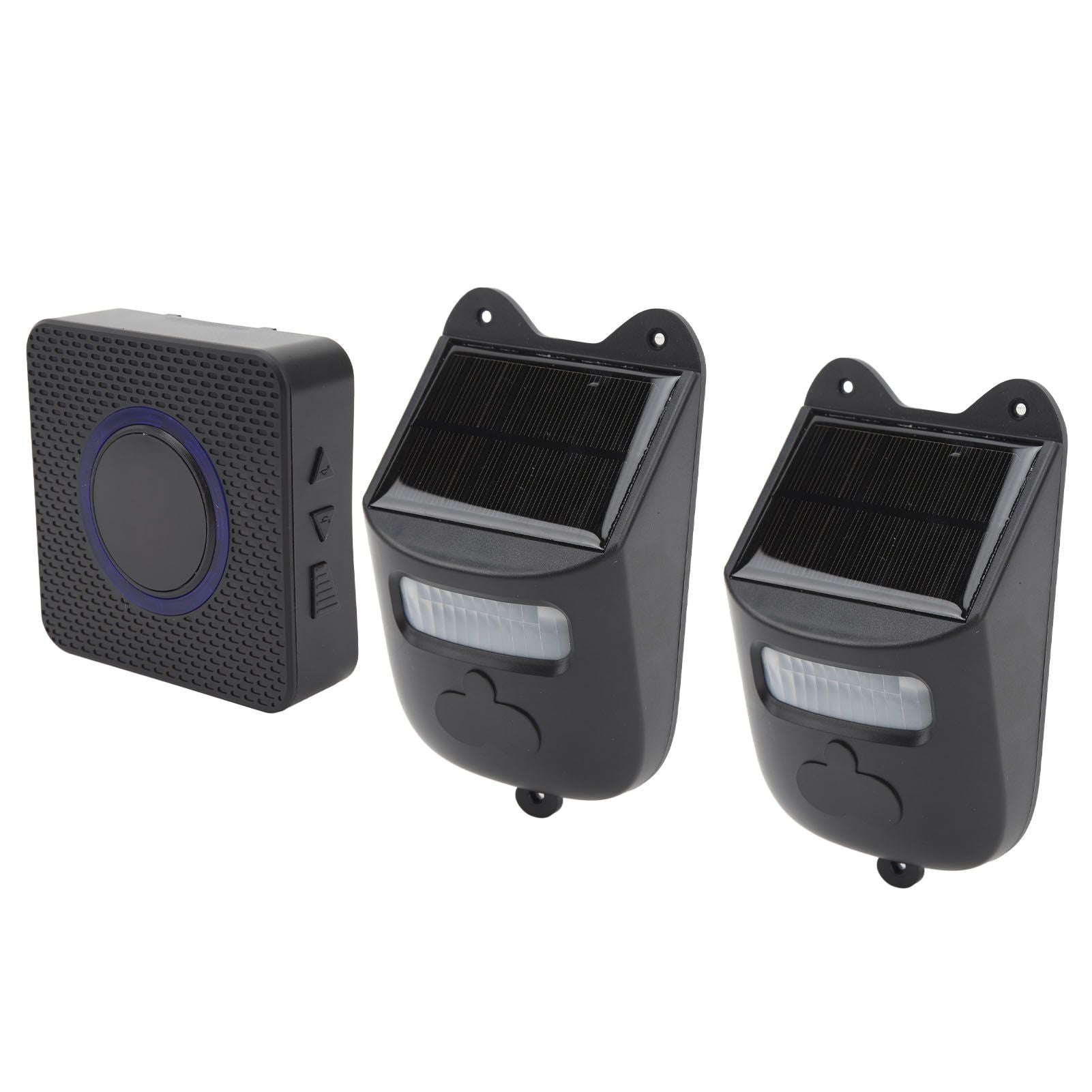 Wireless Driveway Doorbell Solar Powered Infrared Doorbell Home Security Motion Sensor Alarm with 1 Receiver and 2 Detector for Driveway