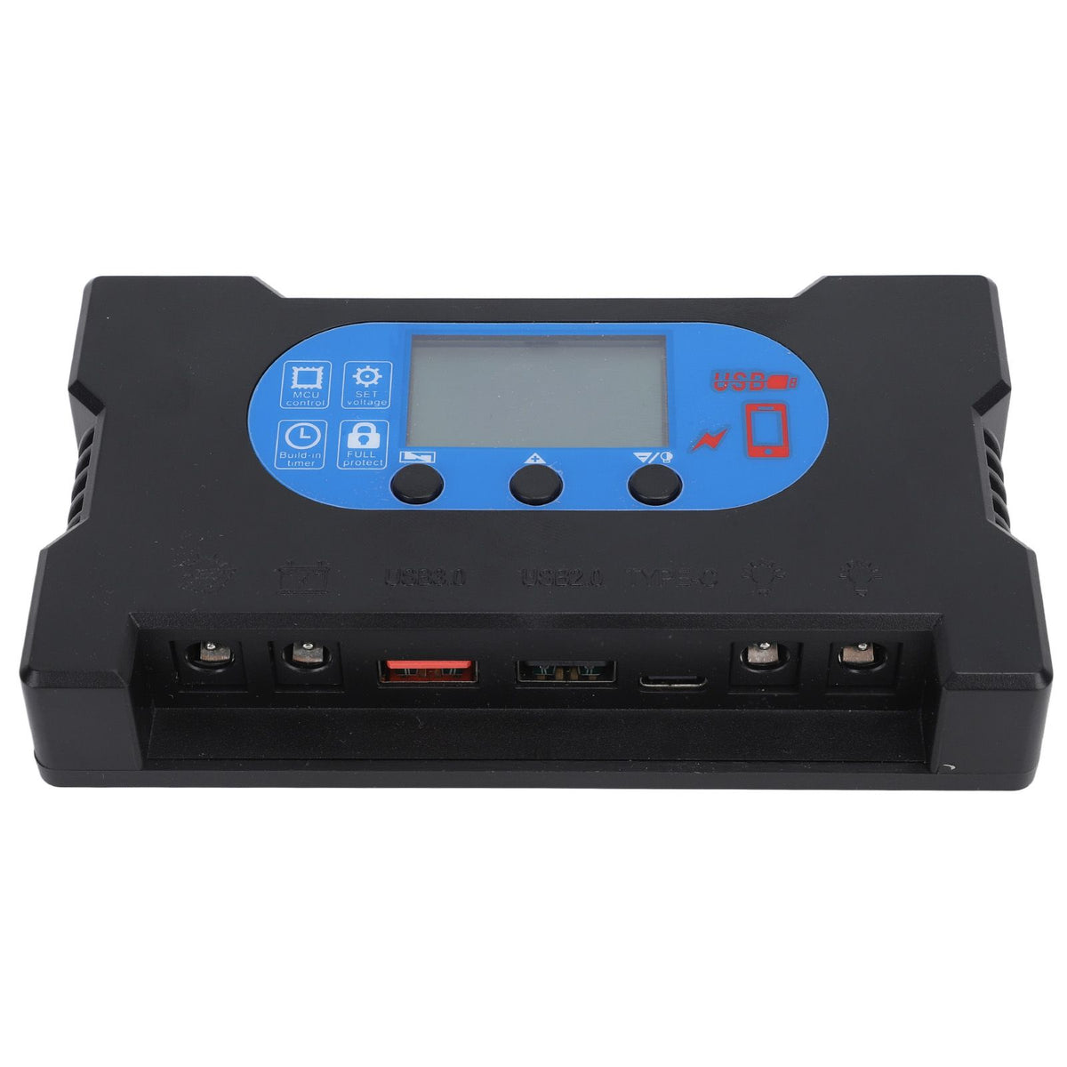 Solar Charge Controller Dual USB Type C Fast Charge Solar Panel Charge Controller for 12V 24V Battery Charging 50A