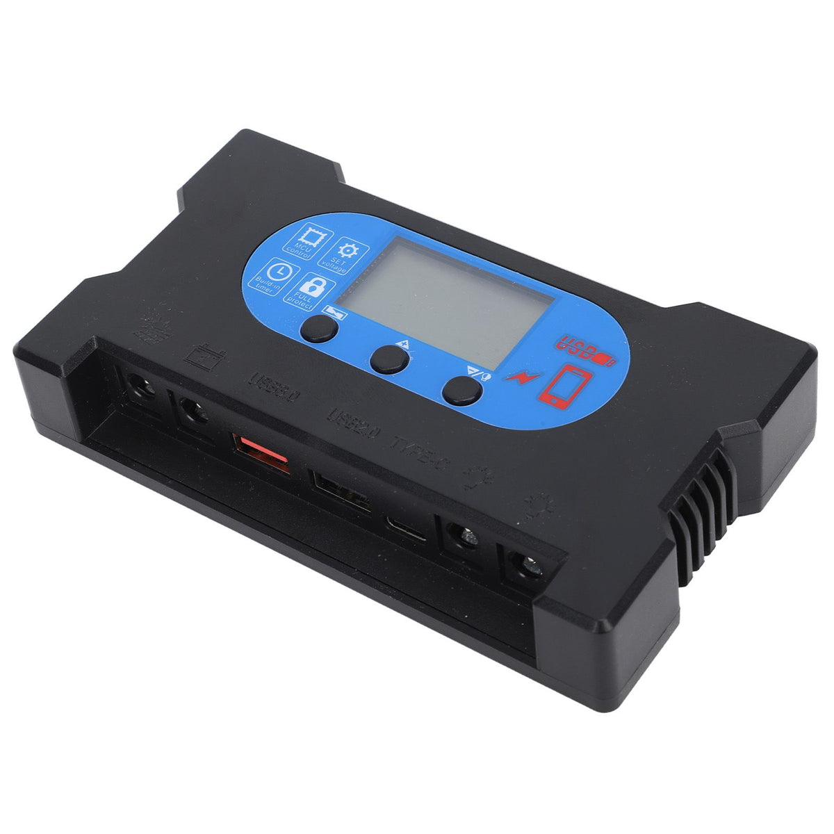 Solar Charge Controller Dual USB Type C Fast Charge Solar Panel Charge Controller for 12V 24V Battery Charging 50A