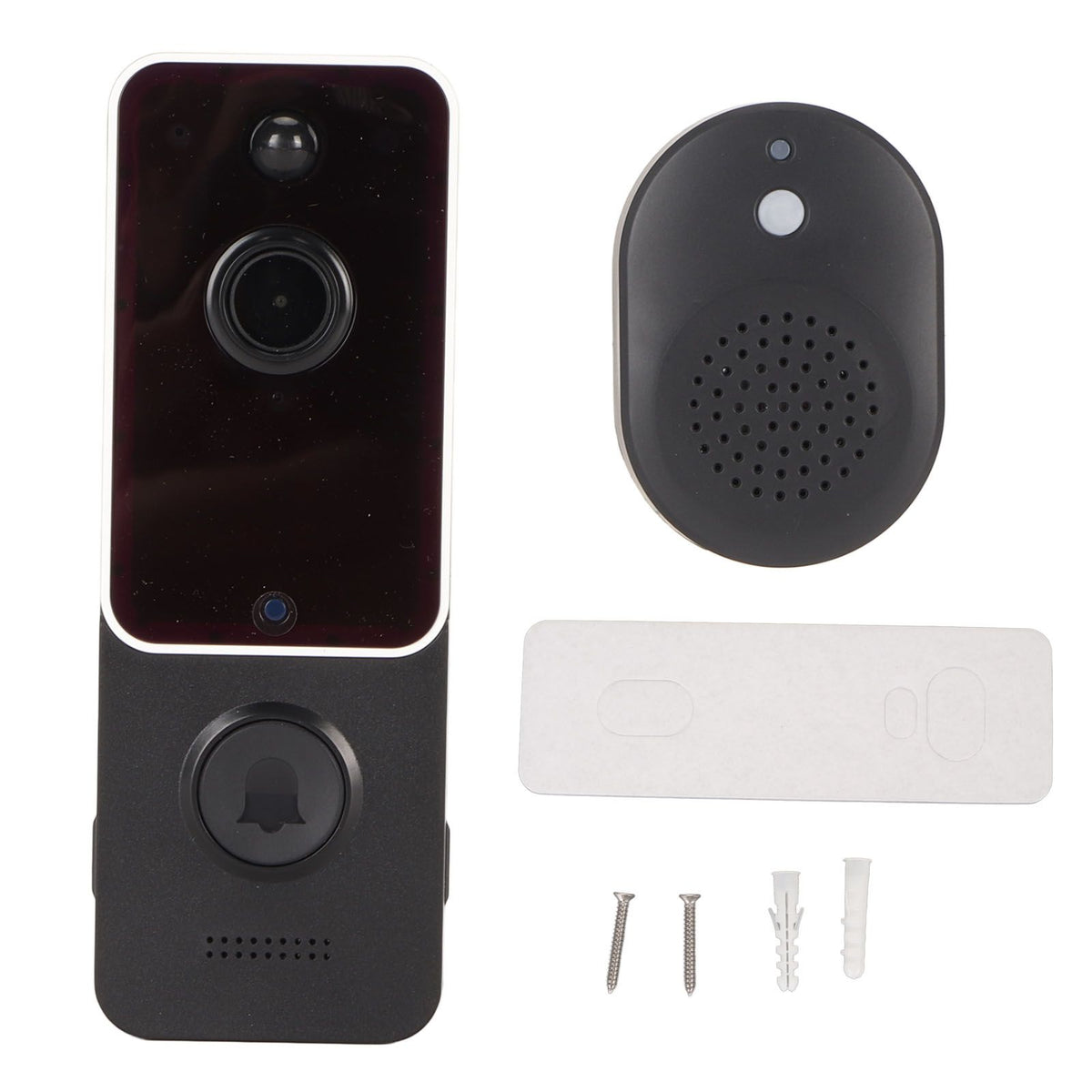 Doorbell Camera White IP65 Waterproof 720P 1MP Smart Cloud Storage Battery 5200mAh with Ding Dong Machine WiFi Video Doorbell for Home Security