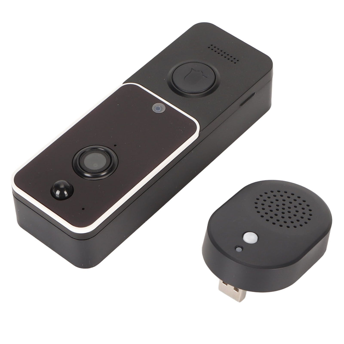 Doorbell Camera White IP65 Waterproof 720P 1MP Smart Cloud Storage Battery 5200mAh with Ding Dong Machine WiFi Video Doorbell for Home Security