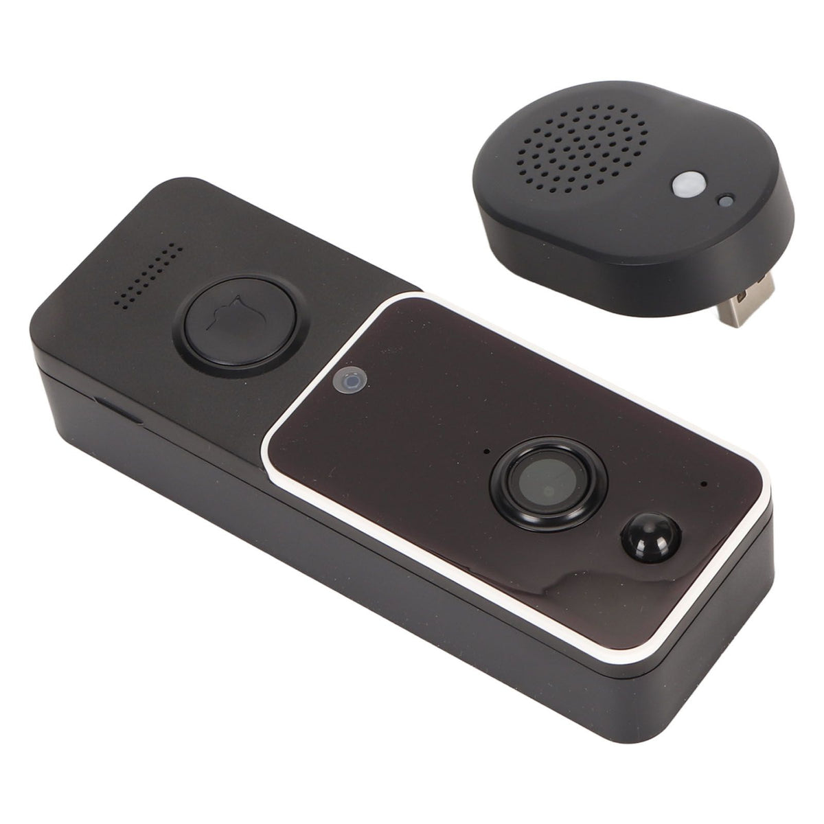 Doorbell Camera White IP65 Waterproof 720P 1MP Smart Cloud Storage Battery 5200mAh with Ding Dong Machine WiFi Video Doorbell for Home Security