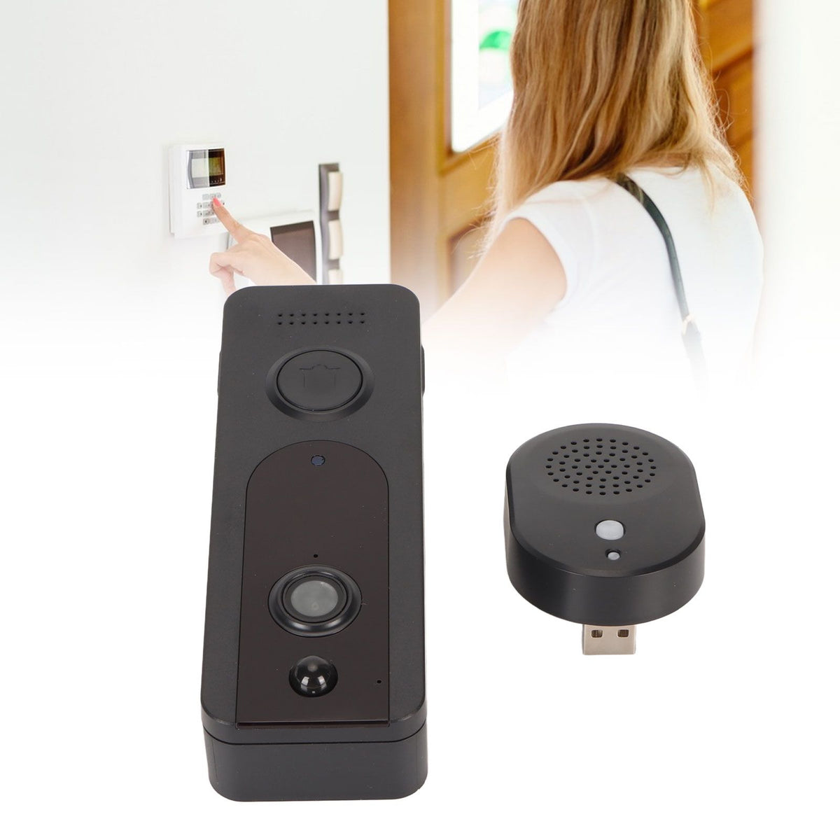 720P Smart WiFi Video Doorbell 5200mAh Night Vision 2 Way Talk Motion Detection Wireless Doorbell Camera