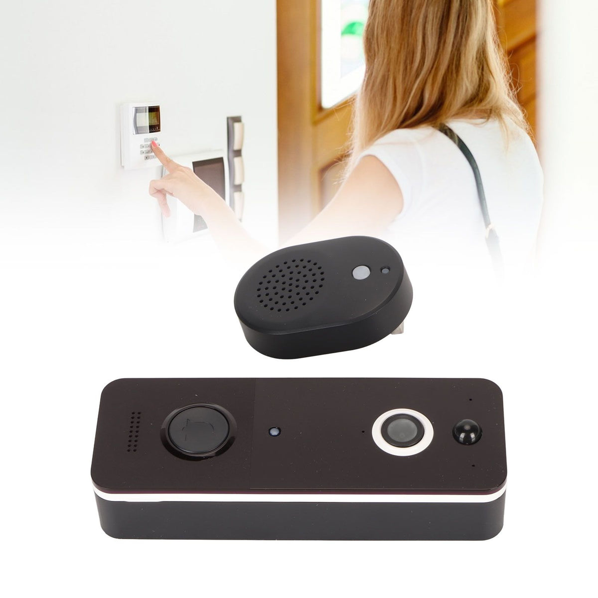 Video Doorbell WiFi Doorbell Camera Wireless HD Night Vision IP65 Waterproof with Receiver Smart Doorbell for Home Security