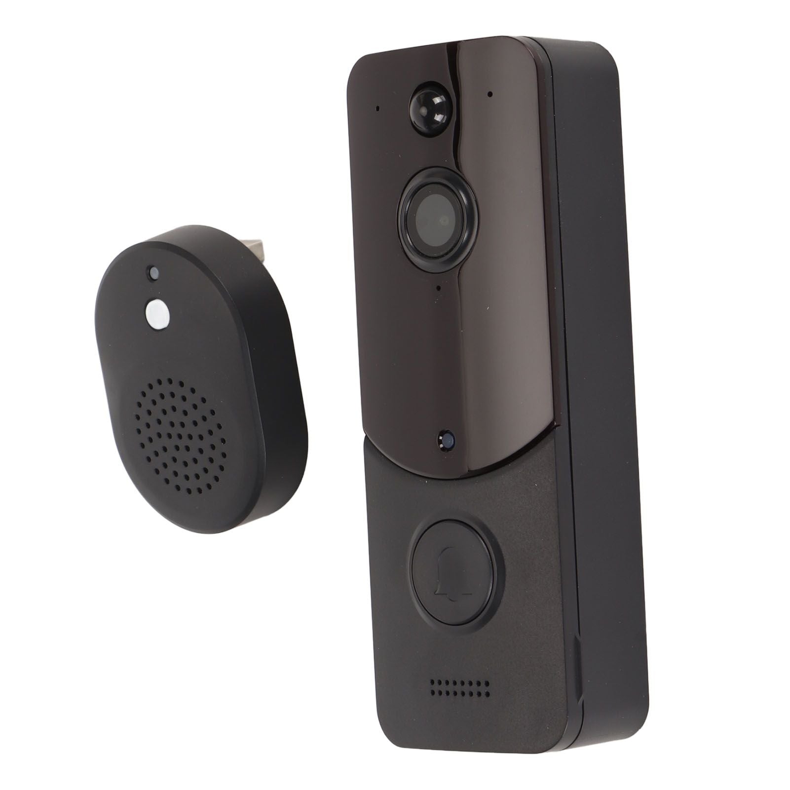 Household Smart Wifi Video Doorbell Wireless Doorbell Camera HD Night Vision Humanoid Recognition Visual Intercom Monitoring Black