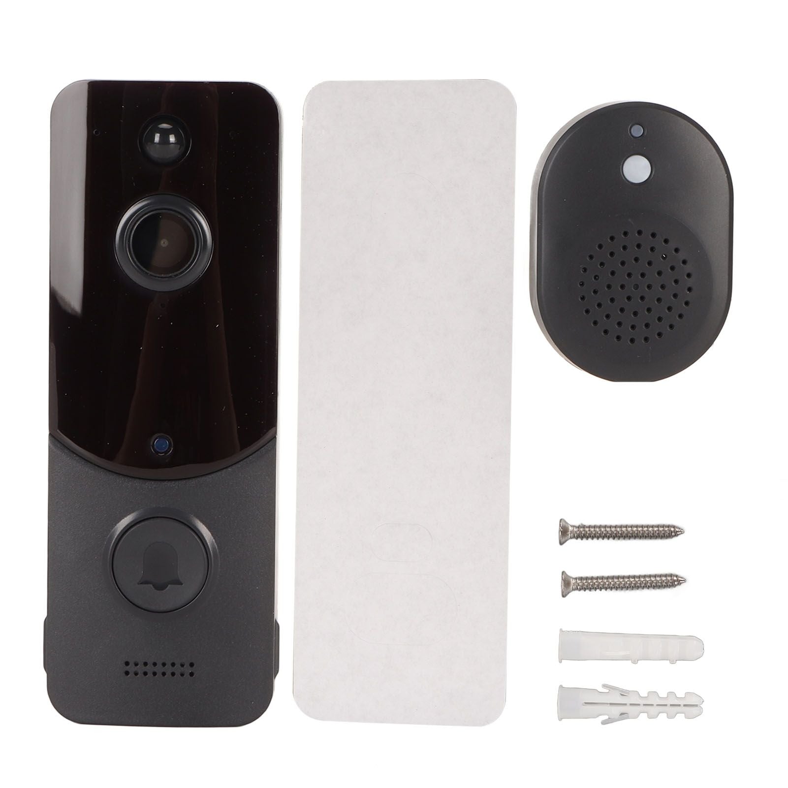 Household Smart Wifi Video Doorbell Wireless Doorbell Camera HD Night Vision Humanoid Recognition Visual Intercom Monitoring Black