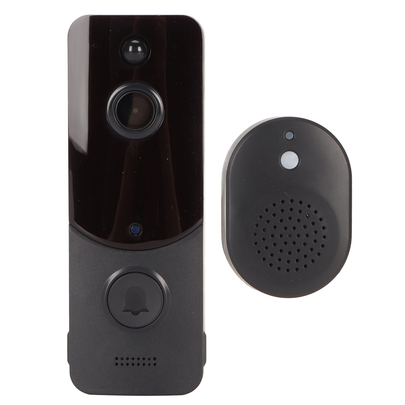 Household Smart Wifi Video Doorbell Wireless Doorbell Camera HD Night Vision Humanoid Recognition Visual Intercom Monitoring Black