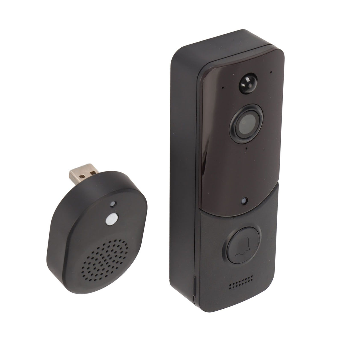 Household Smart Wifi Video Doorbell Wireless Doorbell Camera HD Night Vision Humanoid Recognition Visual Intercom Monitoring Black