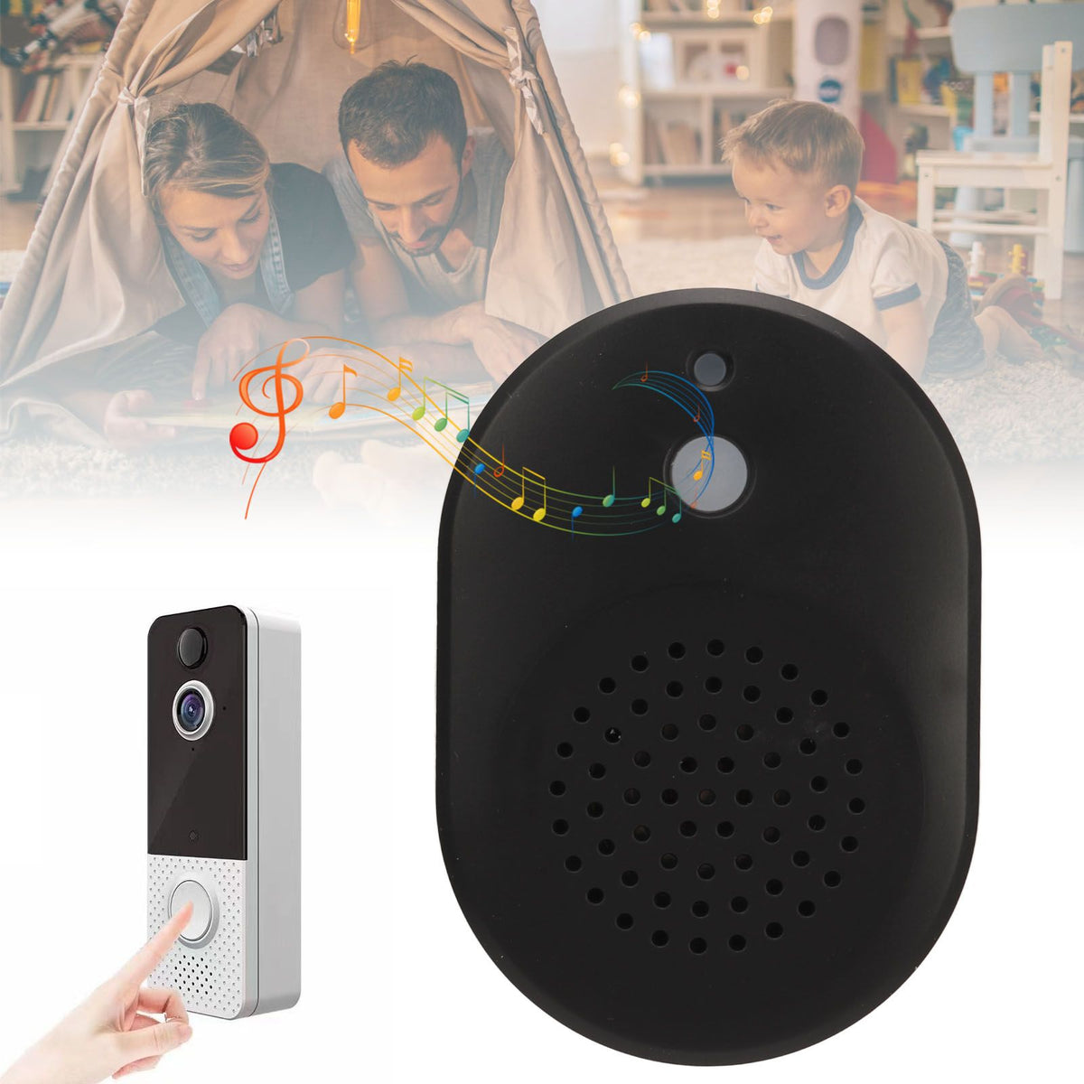 HD Wireless WiFi Visual Doorbell Mobile APP Remote Monitoring Voice Intercom Doorbell Anti Theft