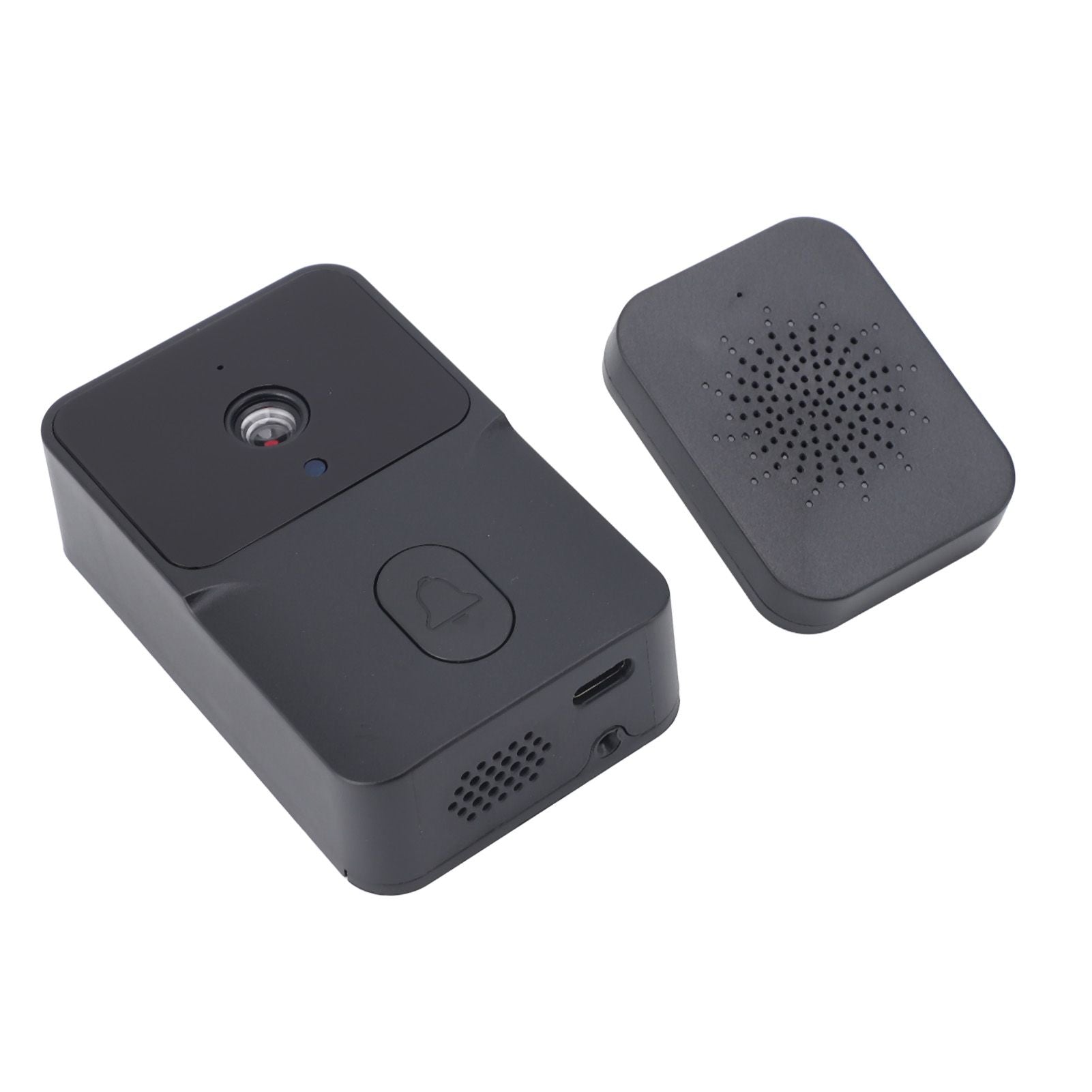 Smart Visual Doorbell HD Night Vision 2 Way Intercom 85° Wireless Doorbell Camera for Home Villa Black
