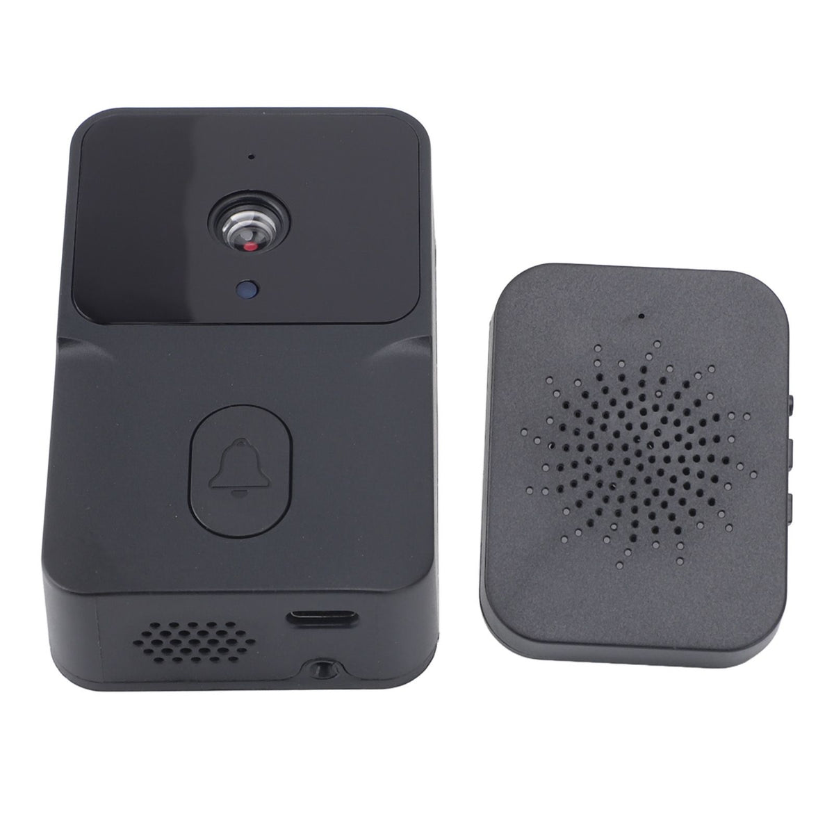 Smart Visual Doorbell HD Night Vision 2 Way Intercom 85° Wireless Doorbell Camera for Home Villa Black