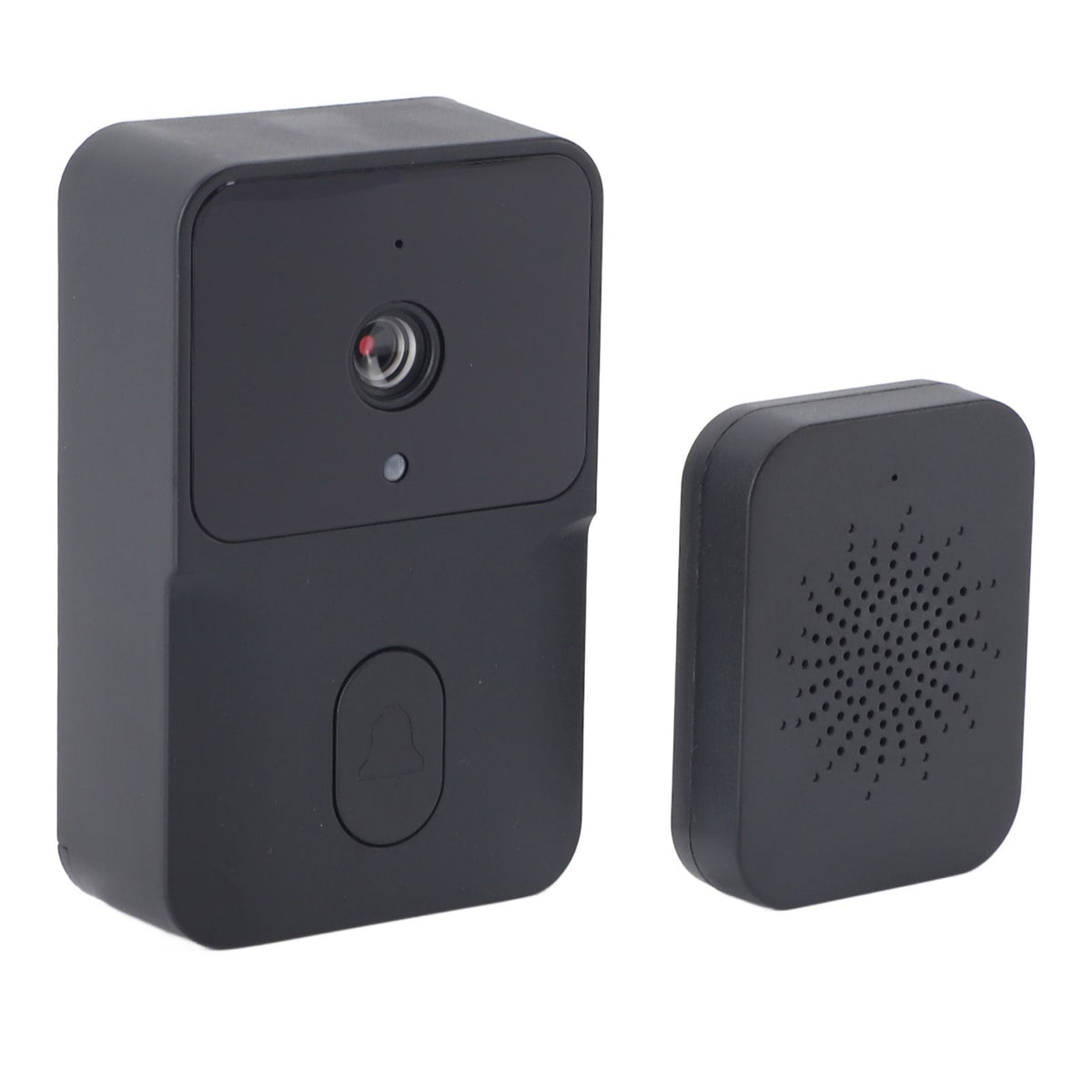 Smart Visual Doorbell HD Night Vision 2 Way Intercom 85° Wireless Doorbell Camera for Home Villa Black