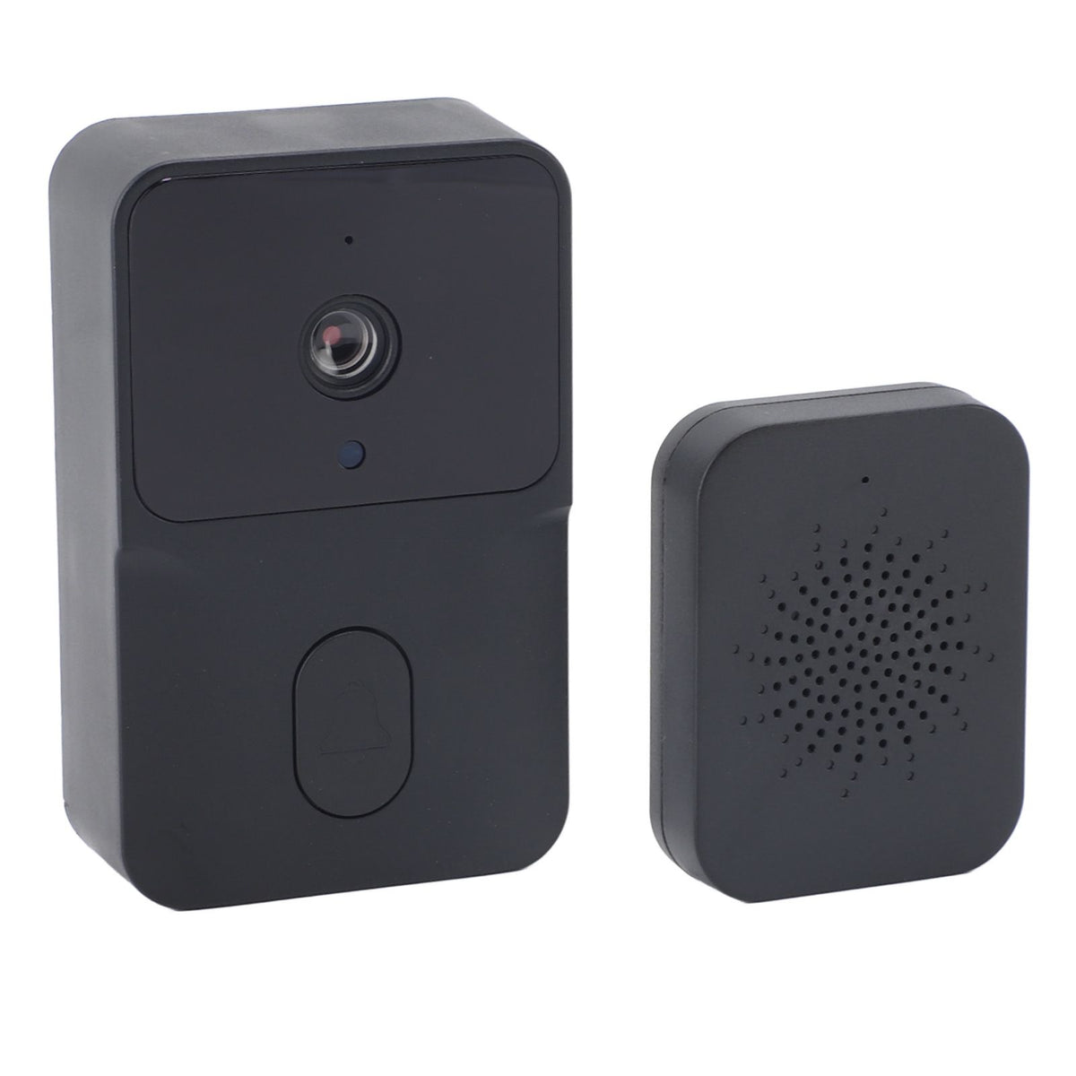 Smart Visual Doorbell HD Night Vision 2 Way Intercom 85° Wireless Doorbell Camera for Home Villa Black