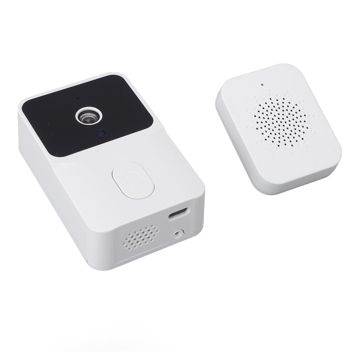 Smart Visual Doorbell HD Night Vision 2 Way Intercom 85° Wireless Doorbell Camera for Home Villa White
