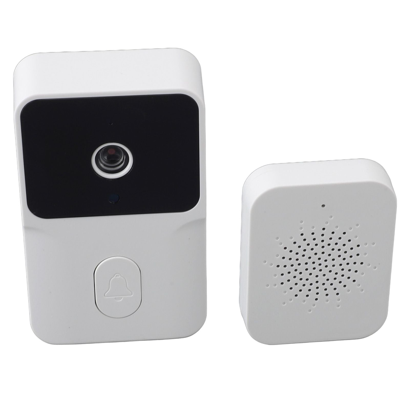 Smart Visual Doorbell HD Night Vision 2 Way Intercom 85° Wireless Doorbell Camera for Home Villa White